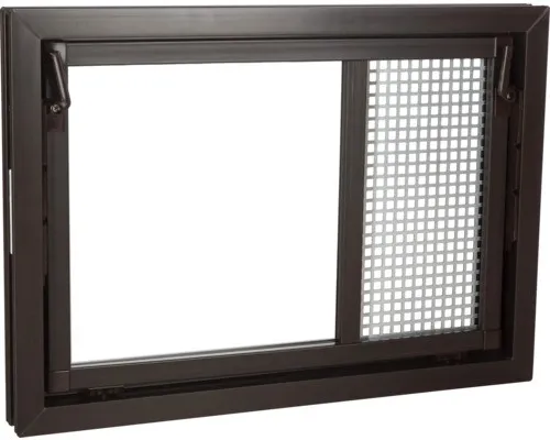 WOLFA Mehrzweck Kipp-Fenster PLUS Kunststoff braun 600x600 mm mit Einfachglas un