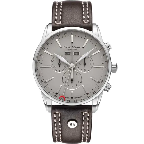 BRUNO SÖHNLE Chronograph Herrenuhr Glashütte - Chronographen, limitierte Auflage von nur 199 Exemplaren, Made in Germany, wasserdicht bis 10 bar, mit Saphirglas und elegantem Lederarmband