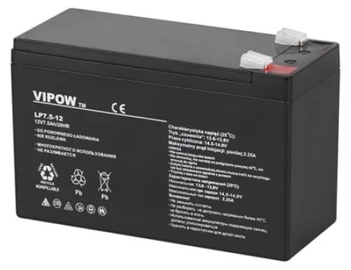 Akumulator żelowy VIPOW 12V 7.5Ah - Hochleistungsbatterie - Autobatterien, ideal für zuverlässige Stromversorgung und lange Lebensdauer, perfekt für verschiedene Anwendungen.