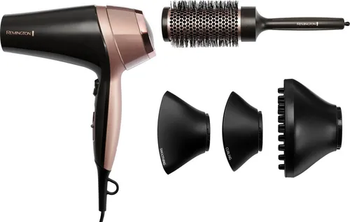 REMINGTON D5706 CURL&STRAIGHT CONFIDENCE Haartrockner - Profi-Haartrockner mit 2200 Watt, Ionen-Technologie und variabler Temperatureinstellung für glänzendes, gesundes Haar. Ideal für das perfekte Styling.