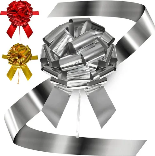 Praknu Weihnachtsbaumschleife Große Geschenkschleife für Auto - XXL ø 40 cm - Wiederverwendbar (1-tlg), Riesen Groß Schleife Wiederverwendbar - Leichter & schneller Aufbau