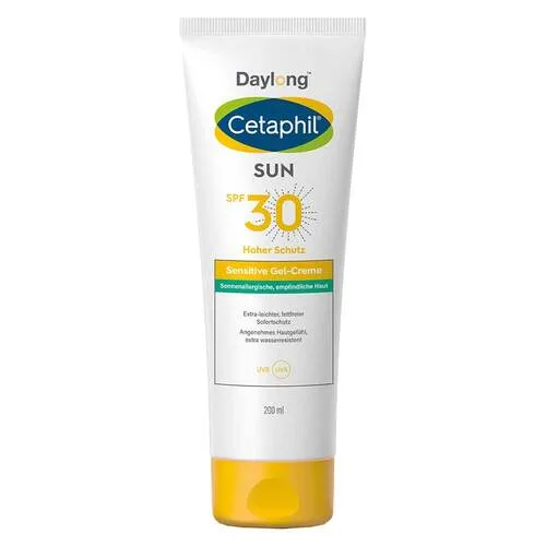 Cetaphil Sun Daylong SPF 30 Sensitive Gel-Creme - Sonnenpflege für sonnenempfindliche Haut, extra leichte, fettfreie Formulierung, schweiß- und wasserresistent – ideal bei Sonnenallergien und Mallorca-Akne.