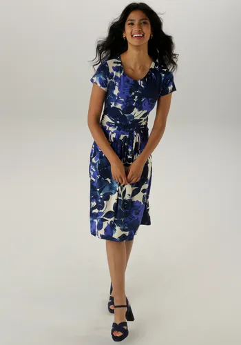 Aniston SELECTED Jerseykleid mit gerafften Taillenbund - NEUE KOLLEKTION - Kleider mit figurbetontem Schnitt und gerafftem Taillenbund für einen femininen Look. Ideal für besondere Anlässe und den Alltag.