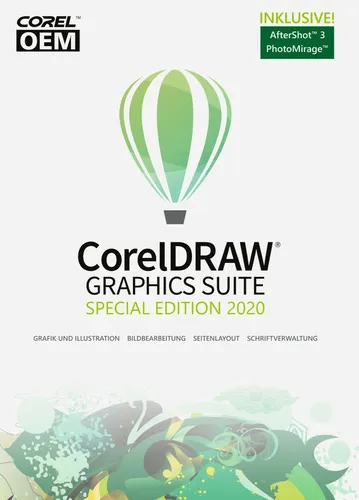 Corel DRAW Graphics Suite Special Edition 2020 - Dauerlizenz für digitale Grafikbearbeitung, inklusive AfterShot3 für perfekte Foto-Optimierung, ideal für kreative Profis und Hobbyisten.