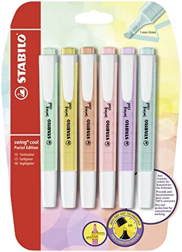 STABILO - Textmarker - swing cool Pastel - 6er Pack - Blister