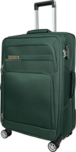 My Travel Bag 3090 - Ultra leichter 4-Rollen Trolley Koffer, smaragdgrün, mit Sicherheits-Zahlenschloss und bis zu 20% mehr Volumen