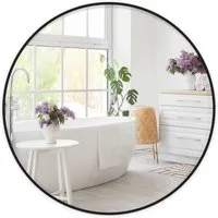 Floordirekt Bella Wandspiegel Ø 50 cm – Eleganter runder Spiegel in Schwarz - Der Bella Wandspiegel begeistert mit minimalistischem Design und hochwertiger Aluminiumlegierung. Ideal für jedes Wohnambiente, sorgt er für klare Reflexionen und eine stilvolle Atmosphäre.