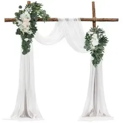 VEVOR Blumenset für Hochzeit Bogen – 4er-Set mit weißen Blumen und Vorhängen - Kunstblumen & -pflanzen: Handgefertigtes Set mit hochwertigen Seidenblumen und durchscheinenden, knitterfreien Vorhängen für eine romantische Hochzeitsatmosphäre.