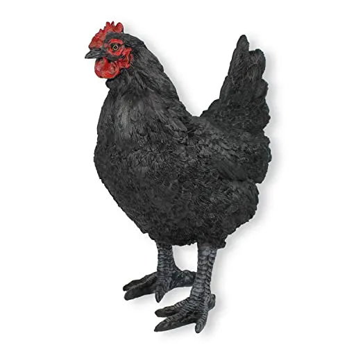 colourliving Tierfigur Gartendeko Huhn Schwarz 35cm - Dekofiguren: Handbemalte, wetterfeste Hühnerfigur in lebensechter Darstellung, die Ihren Garten auf einzigartige Weise bereichert.