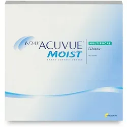 1-Day Acuvue Moist Multifocal Tageslinsen - 90er Packung - Kontaktlinsen für Alterssichtigkeit mit UV-Schutz, bieten exzellente Sehqualität in der Nähe und Ferne, unabhängig vom Pupillendurchmesser.