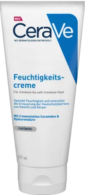 CERAVE Feuchtigkeitscreme 177 ML - Hochwirksame Feuchtigkeitscreme für intensive Hydratation, ideal für trockene und empfindliche Haut. Dermatologisch getestet und parfümfrei.