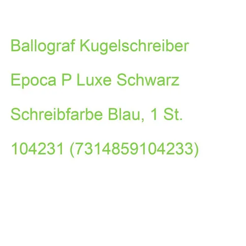 Ballograf Kugelschreiber Epoca P Luxe Schwarz, Schreibfarbe: Blau, 1 St. 104231