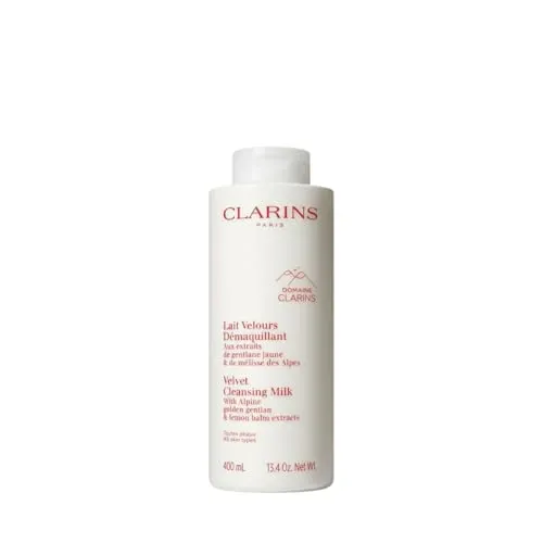 Clarins Velvet Cleansing Milk 400 ml - Gesichtsreinigung: Sanfte Reinigungsmilch für gründliche Make-up-Entfernung, mit wertvollen Inhaltsstoffen für ein strahlendes Hautbild.