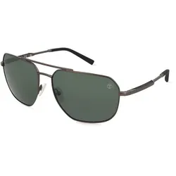 Timberland TB00009 Herren-Sonnenbrille – Stilvolles Design für jeden Anlass - Sonnenbrillen für Herren mit grauem Metall-Gestell und grünem Glas. Ideal für modebewusste Männer, die Wert auf Qualität und Stil legen.