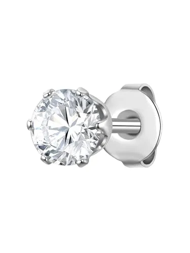 True Rebels Herren Ohrstecker aus Edelstahl mit Zirkonia - Elegante Ohrstecker aus 100% Edelstahl in Silber, verziert mit funkelndem Zirkonia. Ideal für stilbewusste Männer, die zeitlosen Schmuck schätzen.