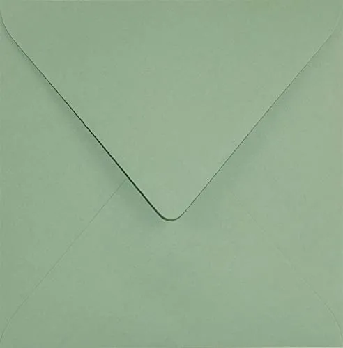 Netuno 25 quadratische Briefumschläge Grün 153x 153 mm 120g Keaykolour Matcha Tea grüne Briefumschläge elegant für Einladungs-Karten Geburtstags-Karten Hochzeits-Karten green envelope wedding