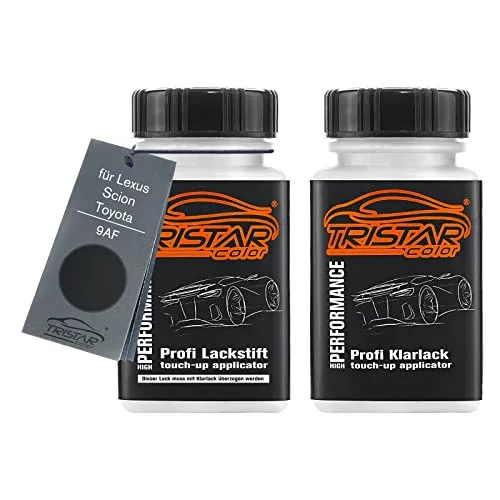 TRISTARcolor Autolack Lackstift Set für Lexus/Scion/Toyota 9AF Pourpre Metallic Basislack Klarlack je 50ml