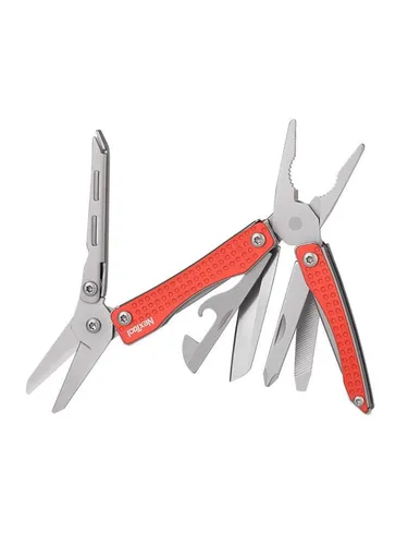 Nextool Mini Flagship Pro NE20051, 10 in 1 Multitool, rot - Outdoor-Werkzeuge mit kompakt und vielseitig, ideal für alltägliche und spezielle Aufgaben, ausgestattet mit Zangen, Schraubenziehern und Öffnern.
