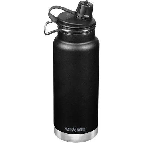 Klean Kanteen TKWide Isolierflasche 946 ml Schwarz - Edelstahl-Isolierflasche mit Fixierbügel, BPA-frei, ideal für Reisen und Outdoor-Aktivitäten. Genießen Sie Ihre Getränke immer in der richtigen Temperatur!