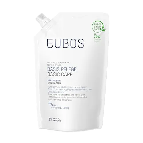 Eubos Hautbalsam F Nachfüllbeutel 400 ML - Medizinische Körperpflege für trockene Haut, reichhaltige Lotion mit 30 % Lipidanteilen für optimale Feuchtigkeit und Schutz vor Umwelteinflüssen.