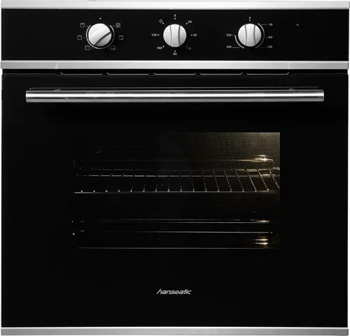 Hanseatic Einbaubackofen 65M40M1-E1131A - Energieeffizienzklasse A - Backöfen mit Dampfreinigungsfunktion und 75 l Backvolumen, ideal für gesundes Kochen und einfache Reinigung.