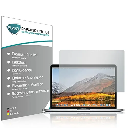 Slabo 2 x Displayschutzfolie kompatibel mit MacBook Pro 13" (2018 | 2019 | 2020) Displayschutz Schutzfolie Folie No Reflexion | Keine Reflektion MATT