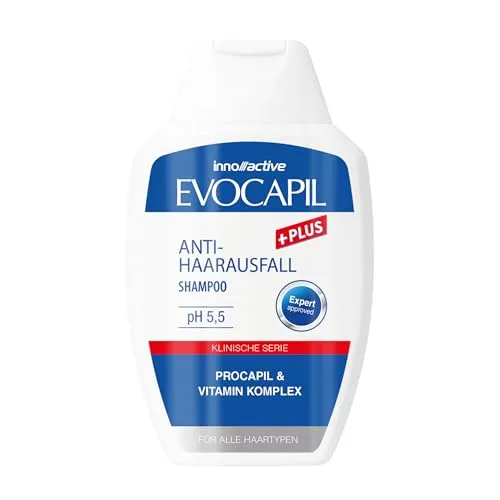 Evocapil Haar Vitamine Shampoo - 300ml mit Keratin und Biotin - Shampoo für Haartransplantationen, fördert neues Haarwachstum und schützt mit natürlichen Inhaltsstoffen, pH 5.5 für gesunde Kopfhaut.