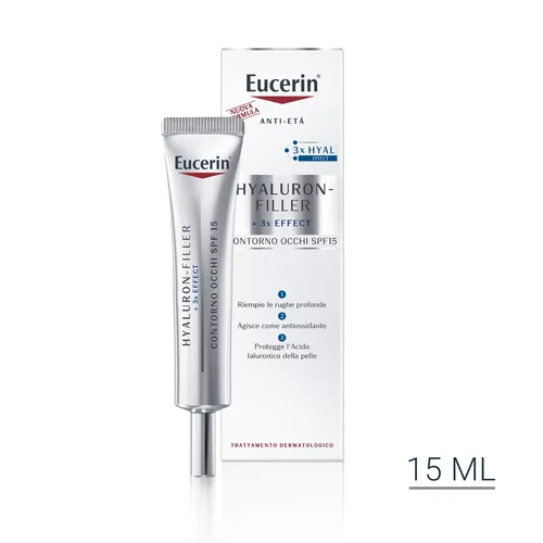 Eucerin Hyaluron-Filler Augenpflege 15 ml - Augencreme für intensive Feuchtigkeit, reduziert Falten und schenkt einen strahlenden Blick
