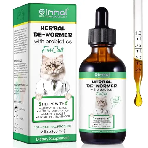 Katzen Wurmkur 60ml – Effektiver Kräuterentwurm mit Probiotika - Sichere Wurmkur für Katzen mit natürlicher Kräuterformel und Probiotika zur Unterstützung der Verdauung und Immunität. Einfache Anwendung in flüssiger Form für stressfreies Verabreichen.
