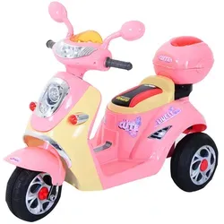HOMCOM Elektro-Kindermotorrad - Rosa Kinderelektroroller - Elektro-Motorräder für Kinder ab 3 Jahren, sicher und robust, ideal für Outdoor-Abenteuer und viel Spaß unter Aufsicht.