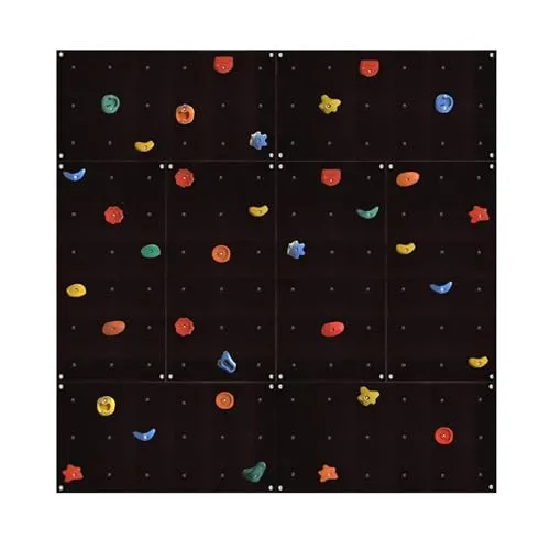 Gartenpirat Kletterwand Outdoor OW8 5,20 m² – Boulderwand mit 40 bunten Klettersteinen und acht Multiplex-Platten 114 × 57 cm vormontiert inkl. Montagematerial – für Kinder & Erwachsene