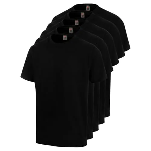 WÜRTH MODYF Arbeitsshirts für Herren im 5er Pack - Bequemes Baumwoll-T-Shirt in Schwarz für Arbeit & Freizeit, Größe XS