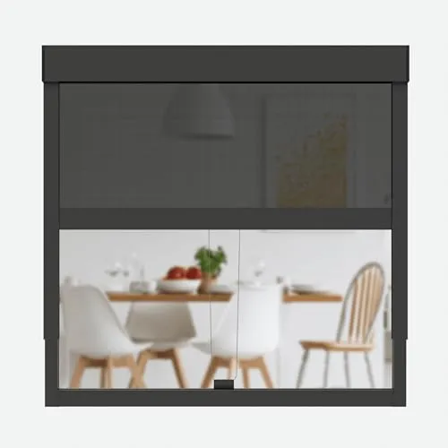 CLIP'N'SHADE Grau - Effektives Außenrollo für Fenster - Seitenzug- & Springrollos mit Hitzeschutz: Reflektiert 90-95% der Sonnenstrahlung und sorgt für kühlen Wohnkomfort. Schnelle Montage in nur 10 Minuten!