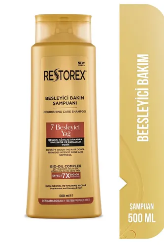 Restorex nährendes Pflegeshampoo mit 7 Ölen nährt & stärkt, glanz & seidig