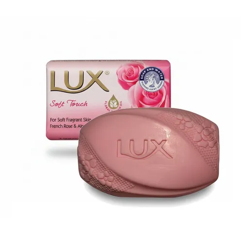LUX® Seife Stückseife Handseife Soft Touch Französische Rose 80 g - Stückseife mit Mandelöl für geschmeidige Haut, ideal für Körper, Hände und Gesicht. Erlebe den zarten Duft der Französischen Rose!