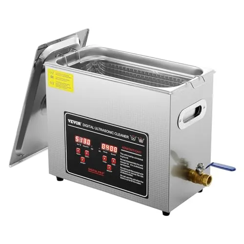 VEVOR Ultraschallreiniger 300 W - 6 L Edelstahl-Reinigungsgerät - Labor-Reinigungsartikel: Hochwertiges Edelstahlgehäuse mit digitalem Bedienfeld, ideal zur schonenden Reinigung von Schmuck, Brillen und Uhren.