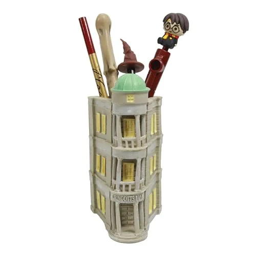 Blue Sky Studios Harry Potter – Stifteköcher Gringotts in Blau, Fantasy/Magical, Leder, 1 Stifteköcher, 1 Kompartiment, 7,5 x 10,5 x 13,5 cm, Dark