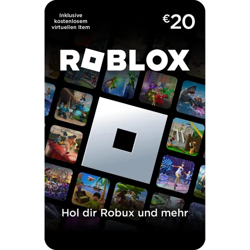 Roblox Digital 20€ Geschenkgutschein - Game Cards & Gaming Guthaben - Erweitere dein Roblox-Erlebnis mit 20€ für Robux und entdecke exklusive Inhalte für deinen Avatar und Spiele.