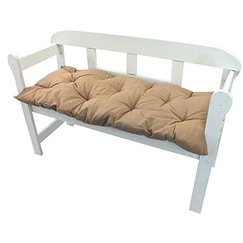 NYVI Bankauflage Ibiza 140x45 cm Beige - Polsterauflage für Gartenbänke Gemütlich & Langlebig - Sitzauflagen für Bänke Outdoor & Indoor - Sitzkissen Auflage Bank Sitzbank