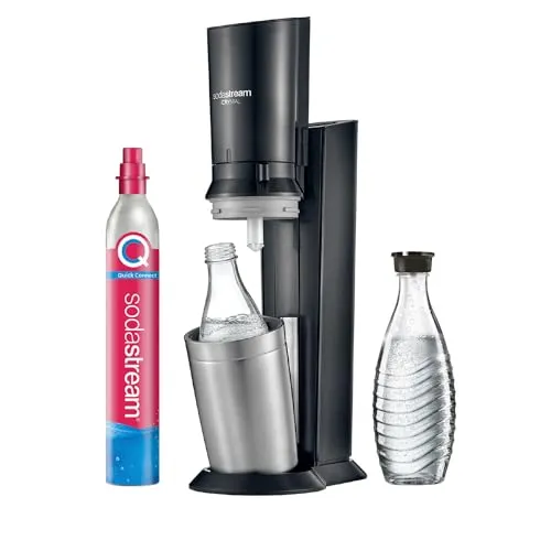 SodaStream CRYSTAL 3.0 Wassersprudler - Wassersprudler mit elegantem Design, inkl. 2 spülmaschinenfester Glasflaschen. Genießen Sie frisches Sprudelwasser und sparen Sie Plastikflaschen!