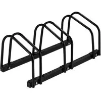 Relaxdays Fahrradständer für 3 Fahrräder - Schwarz - Der schwarze Fahrradständer bietet sicheren Halt für bis zu 3 Fahrräder und ist ideal für den Innen- und Außenbereich. Mit witterungsbeständigem, pulverbeschichtetem Stahl und einfachem Montagematerial ausgestattet.