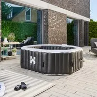 Home Deluxe Outdoor Whirlpool DROP - Whirlpool für 6 Personen mit 130 Luftdüsen für ein unvergessliches Massageerlebnis. Entspannung pur auf Knopfdruck – ideal für Ihr Zuhause!