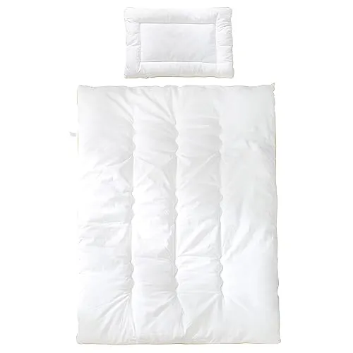 roba Kindersteppbett - 4 Jahreszeiten Bettdecke 100 x 135 cm mit Kissen 40 x 60 cm - Bettdecken Set für Kinder, ideal für ein behagliches Bettklima und hygienisch durch 100% Baumwolle und hautsympathische Füllung, perfekt für die ersten 10 Lebensjahre.