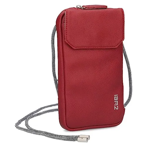 Mademoiselle.M MP30 Handytasche zum Umhängen - Umhängetasche & Geldbörse 2-in-1, mit umlaufendem Reißverschluss und verstellbarem Riemen für perfekten Tragekomfort und sicheren Schutz Ihres Smartphones.