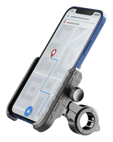 Cellularline Rider Steel - Motorrad Smartphone Halterung in Schwarz, robust und sicher für jedes Abenteuer