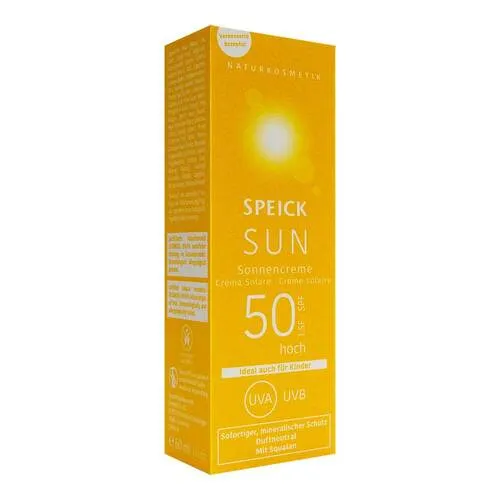 Speick Naturkosmetik Speick SUN Sonnencreme LSF 50+ 60 ml - Die Speick SUN Sonnencreme LSF 50+ bietet mineralischen Sonnenschutz für Gesicht und Körper. Wasserfest, zieht schnell ein und ist für alle Hauttypen geeignet. Schützt zuverlässig und hinterlässt keine Rückstände.