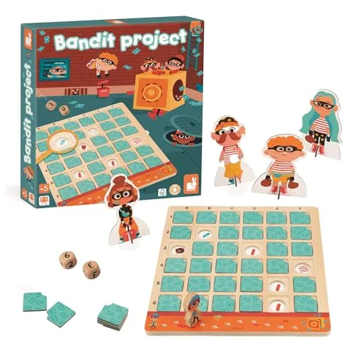 Janod - Detektivspiel - Denk- und Logikspiel für Kinder - Kreuztabelle - Spiel aus FSC-Holz und -Pappe - Ab 5 Jahre, J05087