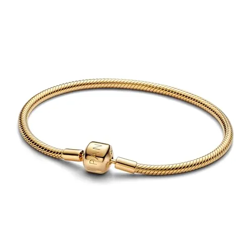 PANDORA Moments Schlangen-Gliederarmband mit Kugelverschluss - Armbänder für Damen, klassisches Design mit modernem Kugelverschluss, perfekt für deine Lieblingscharms und Teil der Pandora Moments Kollektion.
