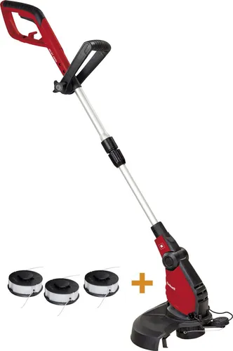 Einhell Elektro Rasentrimmer GC-ET 4530 Set - 4-fach neigbarer Motorkopf, ideal für präzises Trimmen und schwer erreichbare Stellen, inklusive 3 Fadenspulen