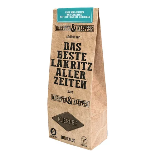 Klepper & Klepper Lakritz Mild-Salzig, 200g - Lakritz, mild-salzig im praktischen Beutel, ideal für Lakritzliebhaber, die auf den vollen Geschmack aus den Niederlanden stehen.